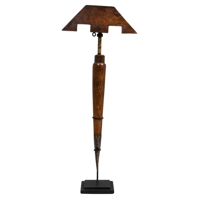 Brown 19th Century French Wooden Bird Lure On Metal Stand For Sale - Image 8 of 18