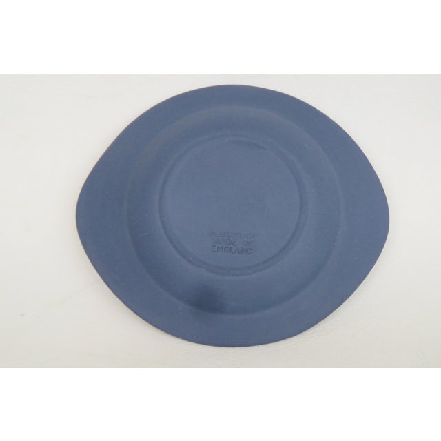 Wedgwood Dark Blue Jasperware Small Trinket Tray Pin Dish Made in England 5001b For Sale In Miami - Image 6 of 11