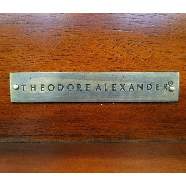 Vintage English Regency Style Carved Walnut Commode Chest by Theodore Alexander For Sale - Image 11 of 18