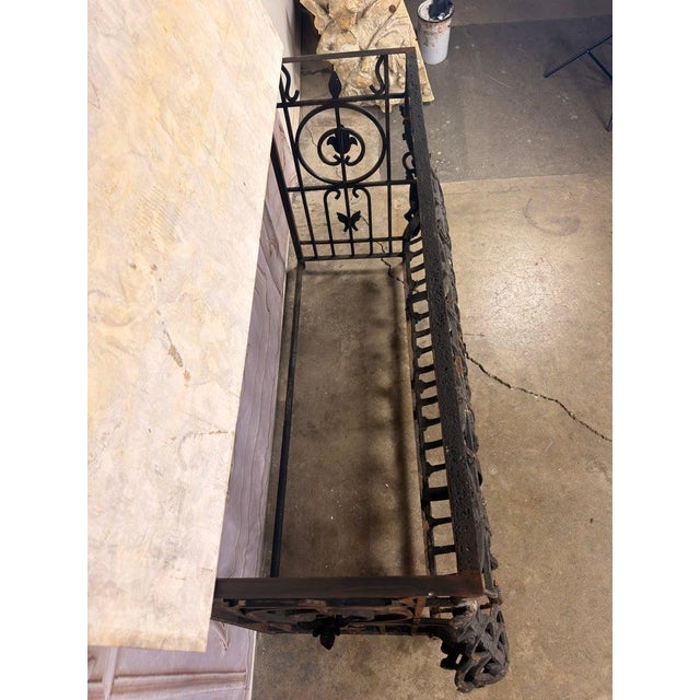 Antique French Console Table, Wrought Iron & Marble, Circa 1880 For Sale - Image 17 of 18