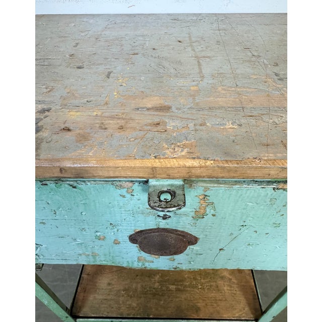 Industrial Green Iron Chest of Drawers, 1950s For Sale - Image 12 of 18