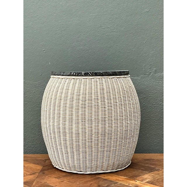 Vintage Rattan and Wood Side Table For Sale - Image 10 of 16