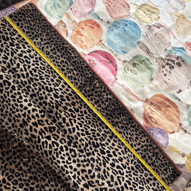 English Clarence House Leopard Velvet Upholstery Fabric 50” X 34” For Sale - Image 3 of 7