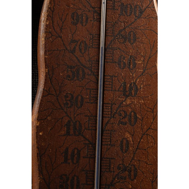 Antique Wooden Figural Tobacco Leaf Thermometer For Sale - Image 4 of 6