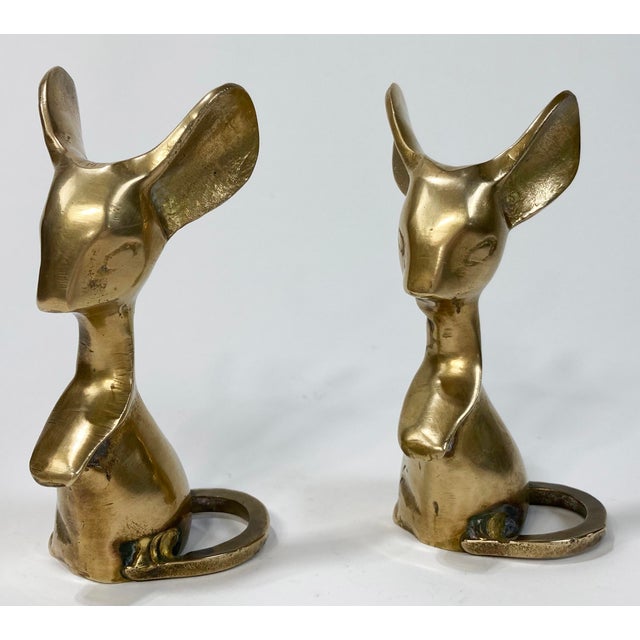 Mid-Century Modern Mid Century Modern Brass Mice Pair For Sale - Image 3 of 6