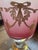 Hollywood Regency Vintage Italian Medici Mouth Blown 24k Gold Cranberry Glass Goblet Vase For Sale - Image 3 of 4