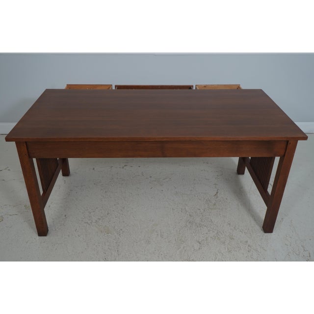 Stickley Mission Oak Spindle Side Office Desk For Sale - Image 16 of 18