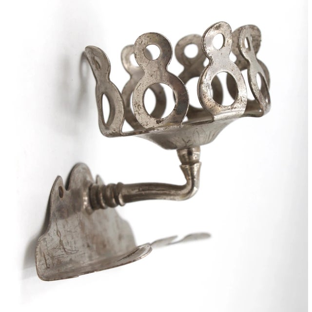 Early 20th Century Antique Brasscrafters Bathroom Nickel Cup & Toothbrush Holder For Sale - Image 5 of 10
