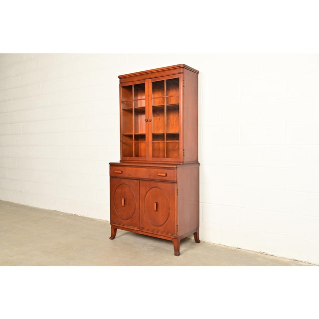 Art Deco Stickley Brothers Antique Art Deco Maple Breakfront Bookcase Cabinet, Circa 1920s For Sale - Image 3 of 15