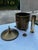 Vintage Footed Pierced Brass Coal Scuttle Bucket and Tall Duck Matchstick Holder For Sale In Atlanta - Image 6 of 12