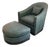Vanguard Syms Leather Swivel Chair and Ottoman For Sale