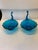 Pair of 2 Blue glass swans . Beautiful decor or many ideas to use in these around the house. To name a few ideas - candy...