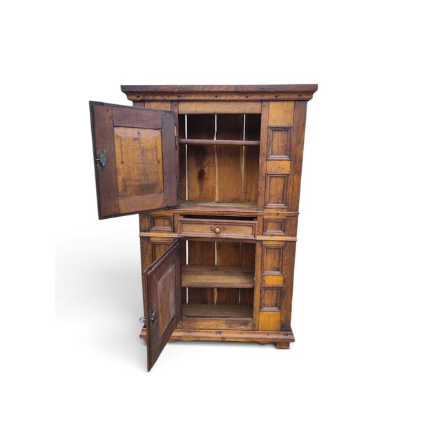 18th Century Baroque Oak Geometric Cabinet For Sale - Image 4 of 7