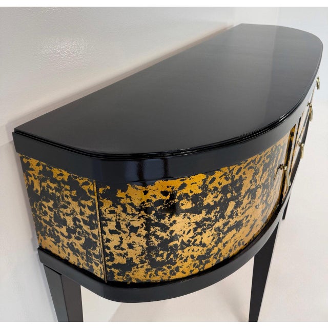 French Art Deco Black and Gold Sideboard, Late 1940s For Sale - Image 10 of 14