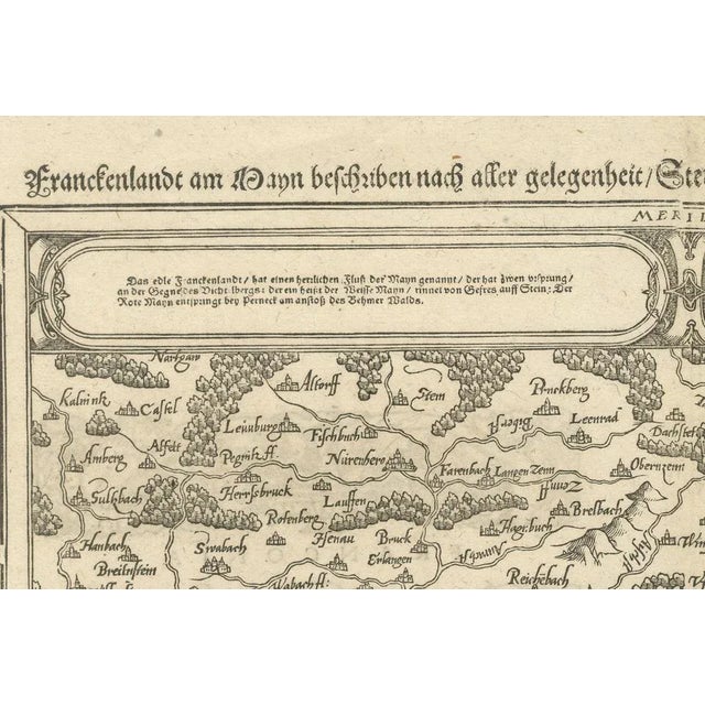 Early Woodcut Map of Franconia and Surrounding Regions, 1628 For Sale - Image 6 of 7