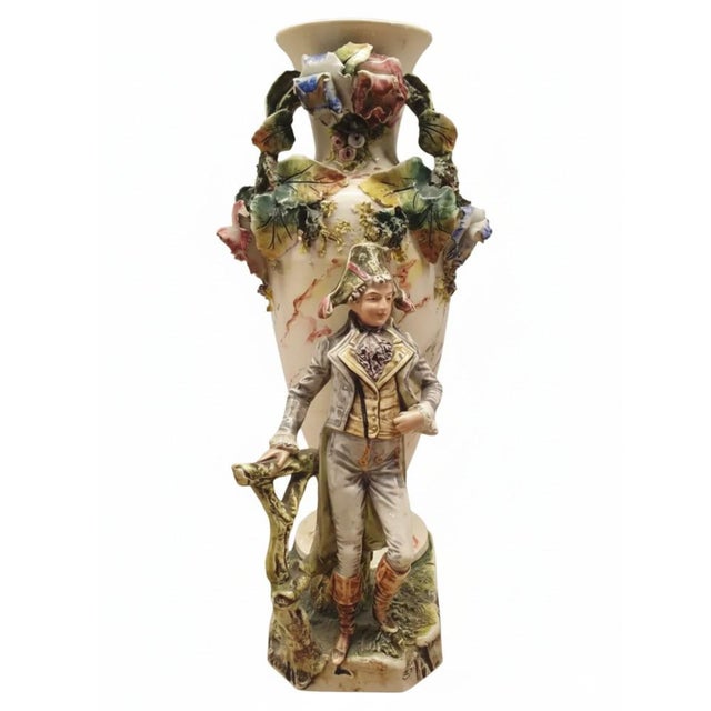 Late 19th Century Figural Porcelain Vase with Napoleonic Figure For Sale - Image 10 of 10