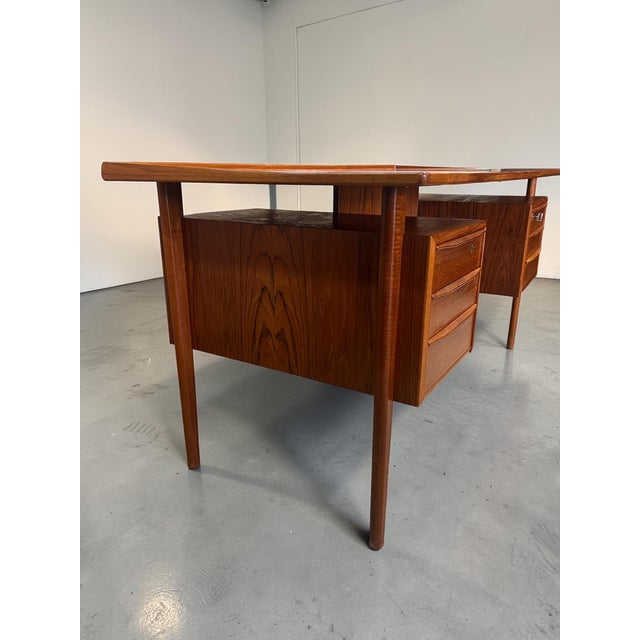 Vintage Danish Teak Executive Desk by Peter Løvig Nielsen, 1973 For Sale - Image 9 of 18