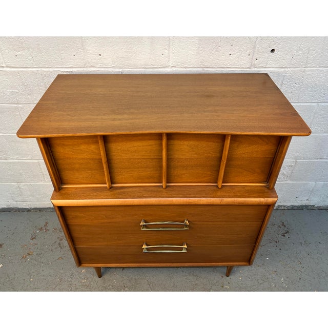 Mid 20th Century Kent Coffey "Eloquence" Mid-Century Modern Walnut Highboy Dresser For Sale - Image 5 of 15