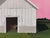 Textile Alizarine Sky by Justin Wheatley | Acrylic on Canvas Barn Landscape With Pink Sky For Sale - Image 7 of 11