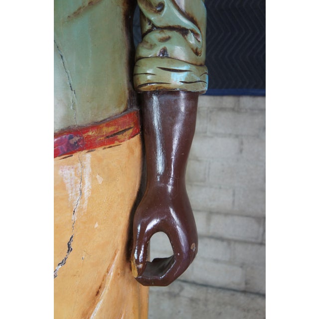Mid 20th Century Monumental Life Size French Carved Folk Art Restaurant Chef Baker Statue 87" For Sale - Image 4 of 12