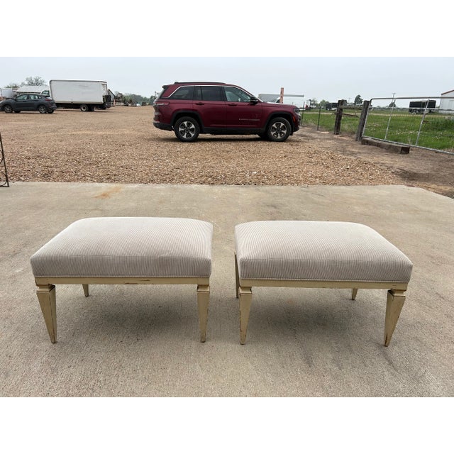 1950s Pair of French Louis XVI Style Benches For Sale - Image 5 of 12
