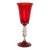 Italian Ruby Red Murano Art Glass Chalice With Gold Aventurine Stem 1970s For Sale