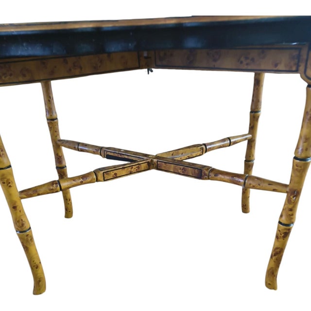Metal English Scalloped Tole Tray on Stand With Floral and Shell Motif, Circa 1830 For Sale - Image 7 of 7