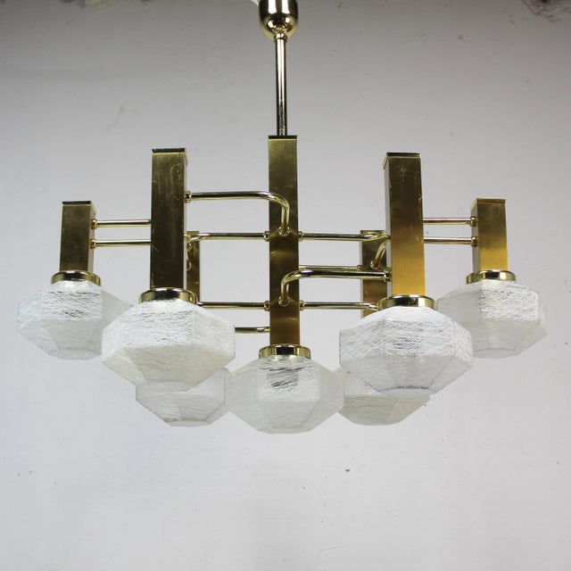 Metal Ceiling Lamp attributed to Sciolari, 1970s For Sale - Image 7 of 7
