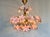 1980s Pink Murano Style Hand Painted Floral Glass Chandelier For Sale - Image 12 of 16