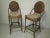 Coastal 1990s Tommy Bahama Style Barstool Not Swivel Palm Fabric Upholstered Seat Set of 2 For Sale - Image 3 of 11