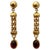 Natural Amethyst & Garnet Simple Hanging / Dangling Earring in 14 Kt Yellow Gold For Sale - Image 15 of 18