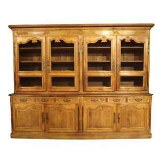 Circa 1800 Carved Oak and Wire Paneled Double Bibliothèque From Southwest France For Sale