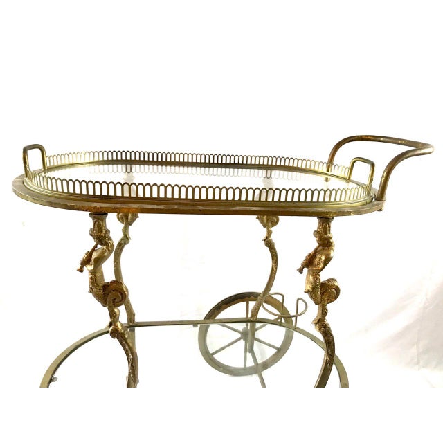 Mid Century Bronze Bar Cart Chairish