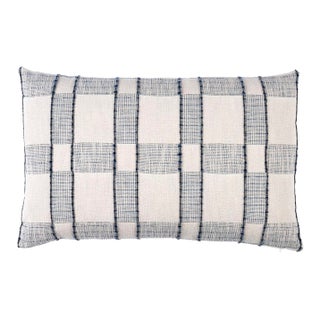 Elko Woven Pillow Cover in Indigo Natural, 12x20 Pillow For Sale