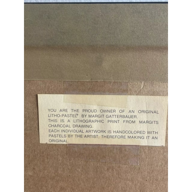 Ooak Cat Kitten Hand Colored Lithograph Art Signed Gatterbauer Framed #9 For Sale In West Palm - Image 6 of 6