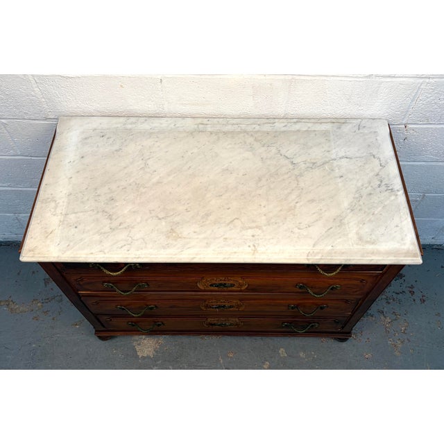 Late 18th Century Antique French Carved Commode W/ Marble Top For Sale - Image 5 of 15