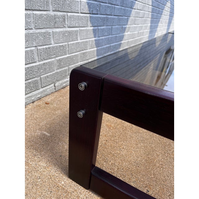 Attributed to Percival Lafer Brazilian Rosewood and Glass Coffee Table and Side Tables, Set of 3, 1960s For Sale - Image 9 of 17