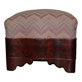Antique 19th Century American Empire Rococo Serpentine Foot Stool Ottoman For Sale
