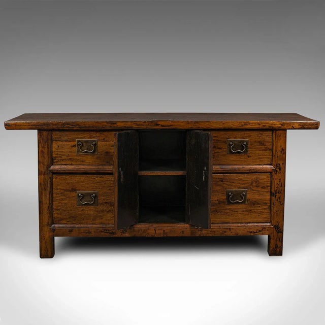 Chinese 1960s Vintage Oriental Chinese Elm Country House Sideboard For Sale - Image 3 of 13