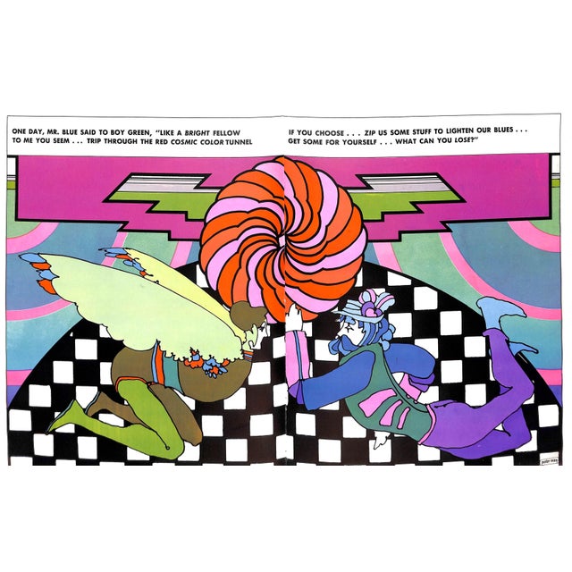 Traditional "The Peter Max Land of Red" 1970 Moore, Melody For Sale - Image 3 of 12
