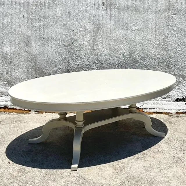 Traditional Mid 20th Century Vintage Regency Painted Duncan Phyfe Dining Table For Sale - Image 3 of 6