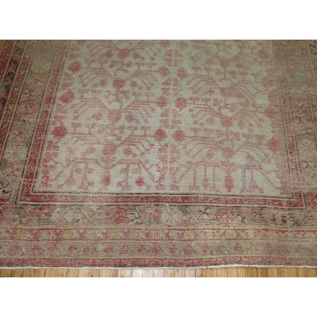 Pomegranate Khotan Shabby Chic Late 19th Century Large Gallery Size Rug - 8'5" x 15'8" For Sale In New York - Image 6 of 6