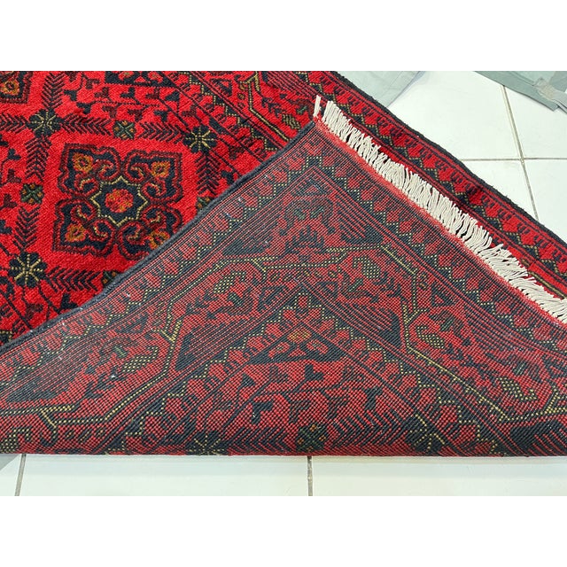Extra-Long Red and Navy Tribal Medallion Runner Rug, 2'7" X 19'1" For Sale - Image 16 of 16