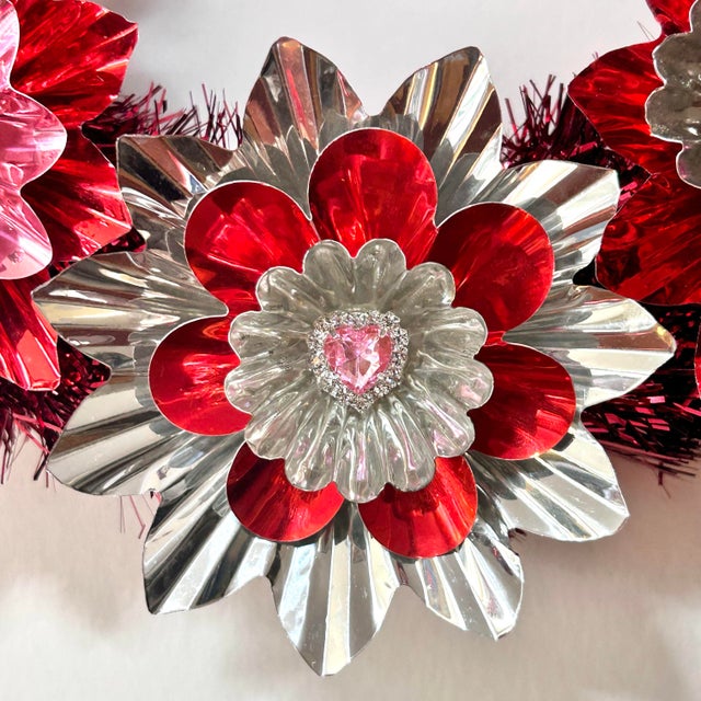 2020s Valentines Wreath With Dresdens Artisan Made by Black Market Creative For Sale - Image 5 of 12