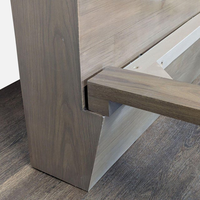 Modern Restoration Hardware Modern Wood Platform Bed Frame With Tall Headboard For Sale - Image 3 of 8