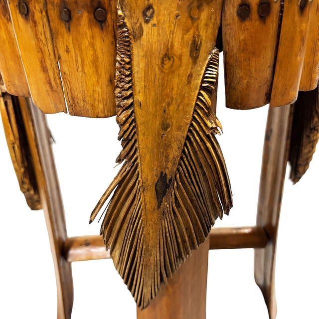 1950s Restored Mid-Century Hawaiian Split Bamboo Side Drinks Table W/ Koa Wood Top For Sale - Image 9 of 9