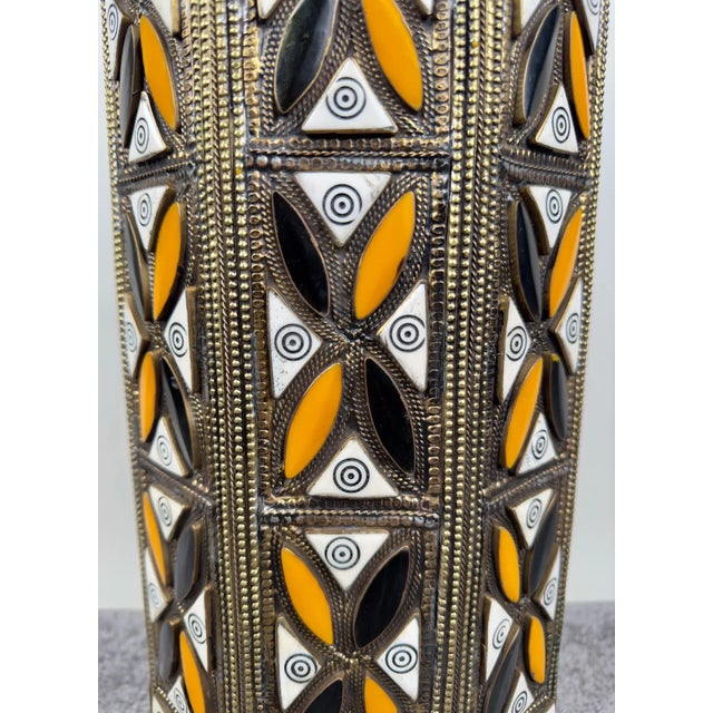 Moroccan Handmade Bronze Inlay Octagonal Side Table For Sale - Image 10 of 12