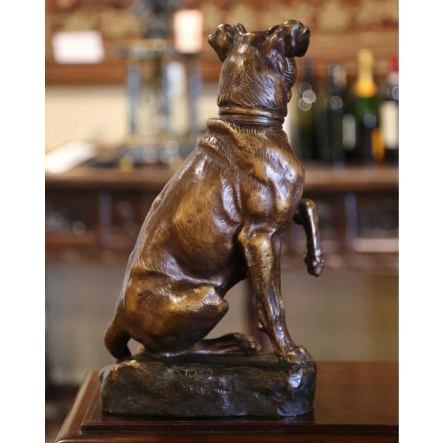 Bronze Early 20th Century French Terracotta Fox Terrier Sculpture Signed T. Cartier For Sale - Image 8 of 10
