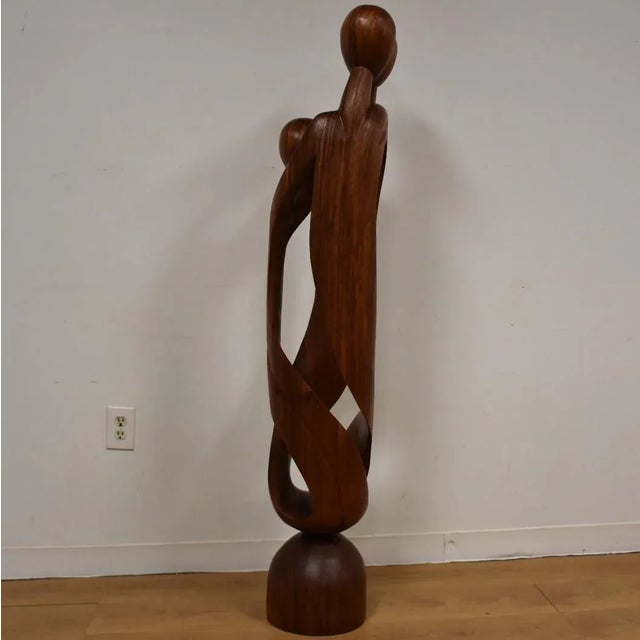 Danish Monumental Carved Teak Sculpture For Sale - Image 5 of 11