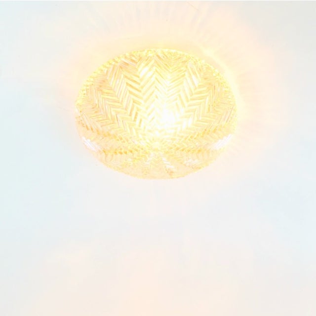 1970s Mid Century Modern/Art Deco Geometric Glass Wall Lights or Flush Mounts by Limburg For Sale - Image 6 of 9